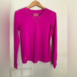 Lily Pulitzer Luxletic Fuchsia Women's Long Sleeve Top Size Small